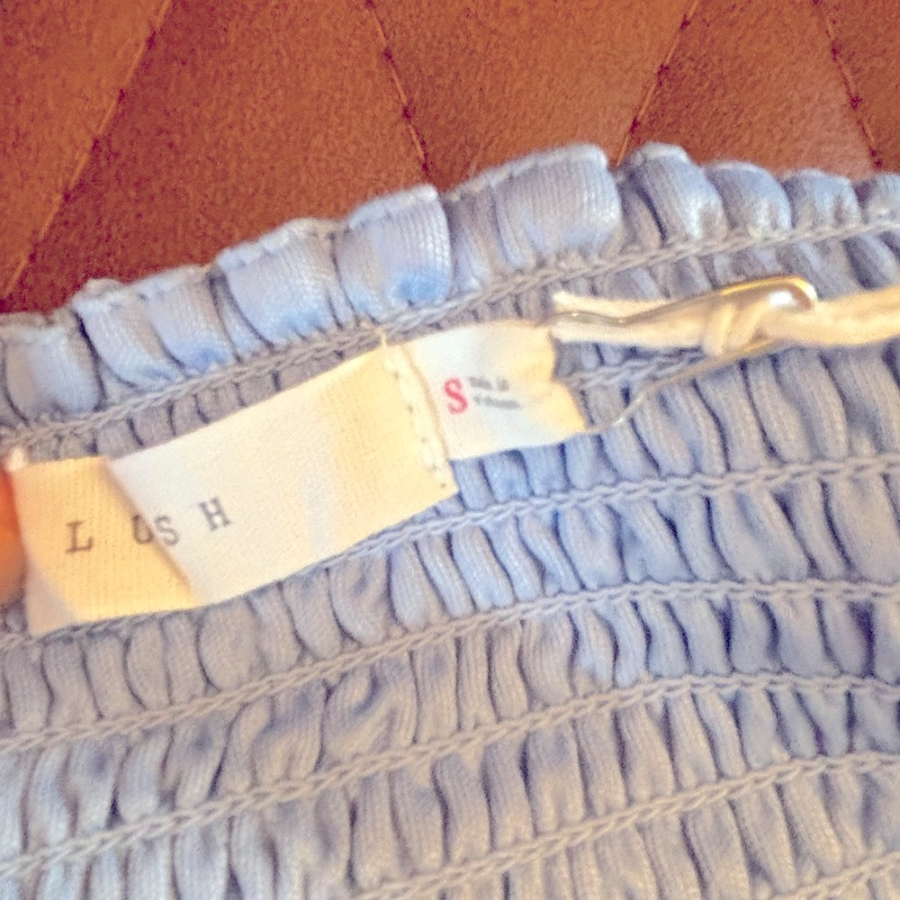 NWT LUSH Blue Floral Blouse - Picture 10 of 14